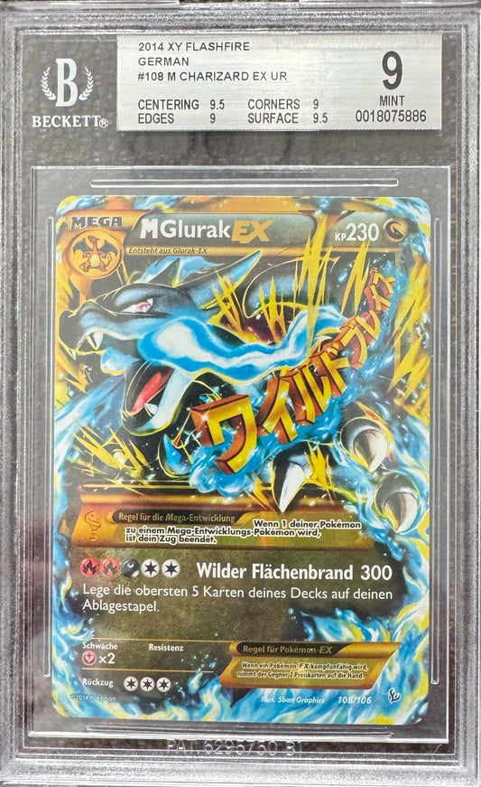 M Glurak EX UR – 2014 XY Flashfire (Deutsch, BGS 9)