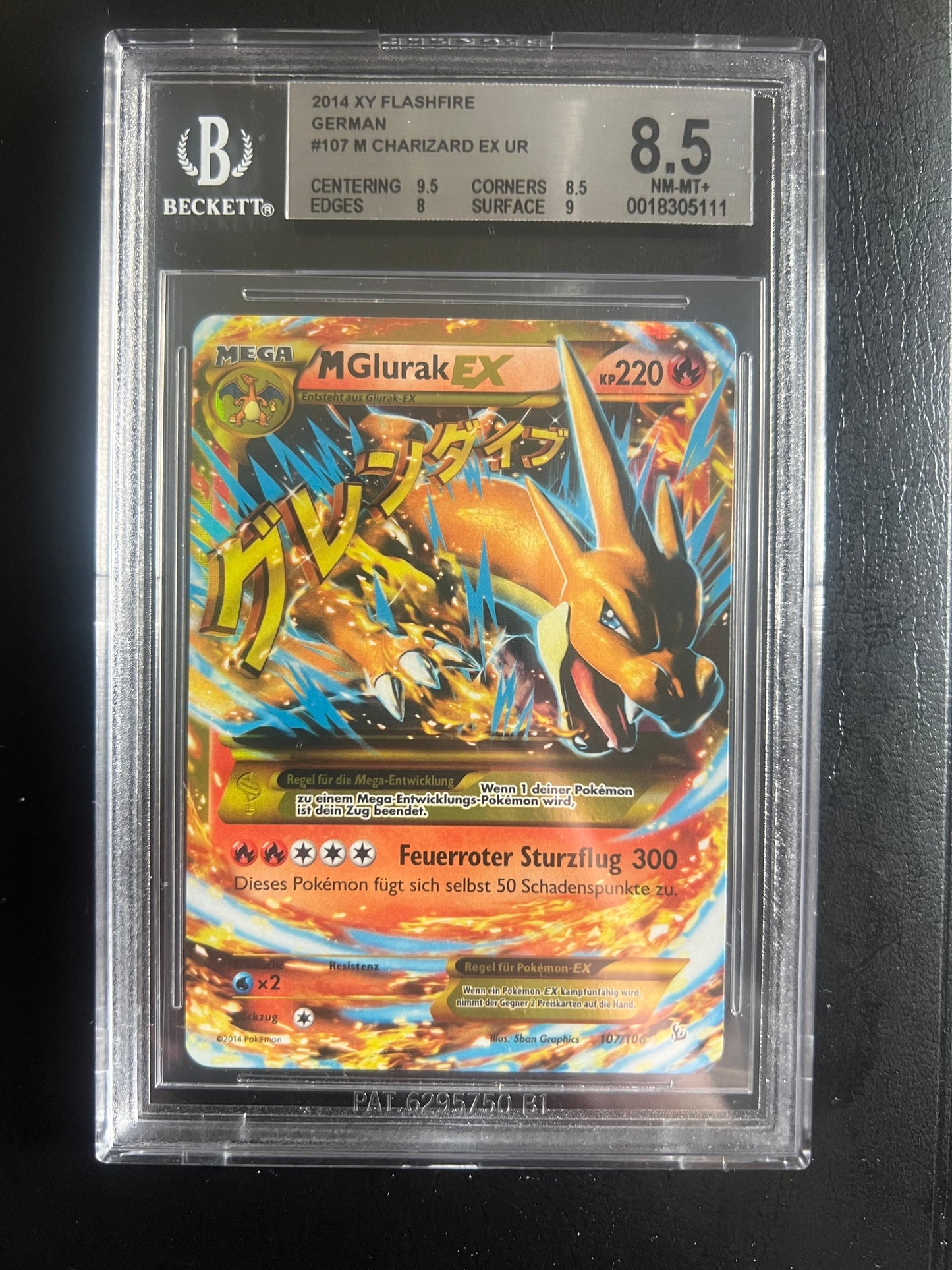 M Glurak EX UR – 2014 XY Flashfire (Deutsch, BGS 8.5)